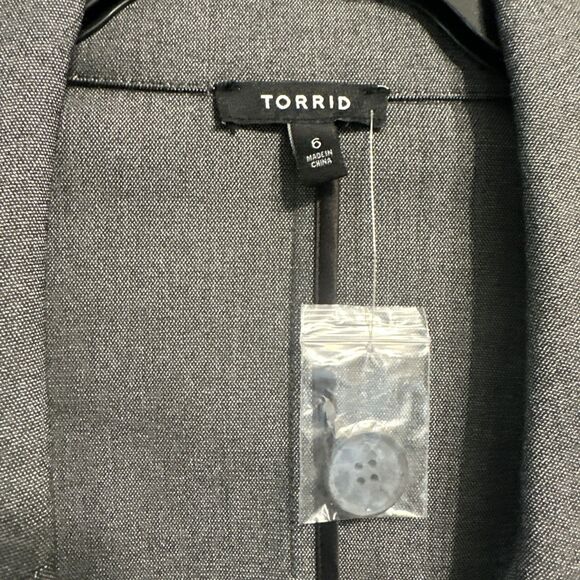 Torrid Studio Luxe Long Line Blazer Jacket Size 6 6X (30) Gray Career Office - Picture 7 of 10